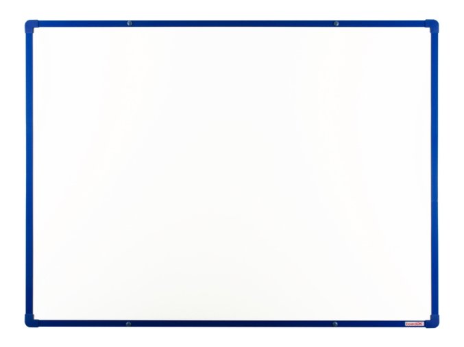 bila magneticka popisovaci tabule s keramickym povrchem boardok 1200 x 900 mm modry ram 16423
