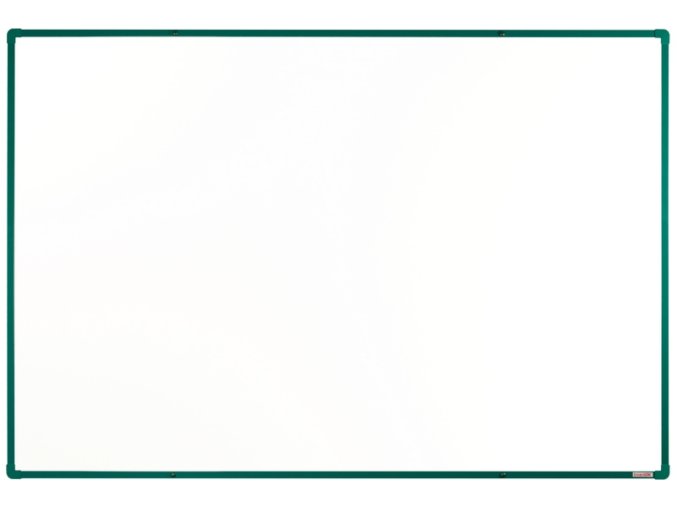 bila magneticka popisovaci tabule s keramickym povrchem boardok 1800 x 1200 mm zeleny ram 16443