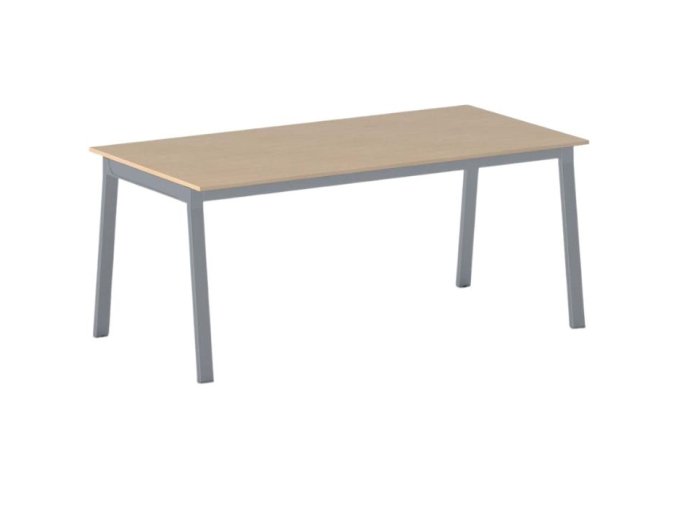 Jednací kancelářský stůl PRIMO BASIC, 180x90 cm, šedostříbrná podnož, buk