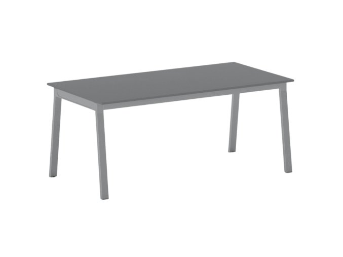 Jednací kancelářský stůl PRIMO BASIC, 180x90 cm, šedostříbrná podnož, grafit
