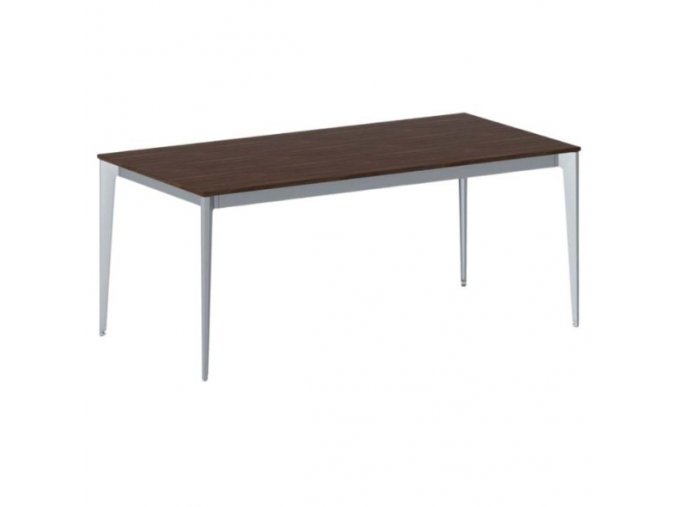Kancelářský stůl PRIMO ACTION, šedostříbrná podnož, 1800 x 900 mm, ořech