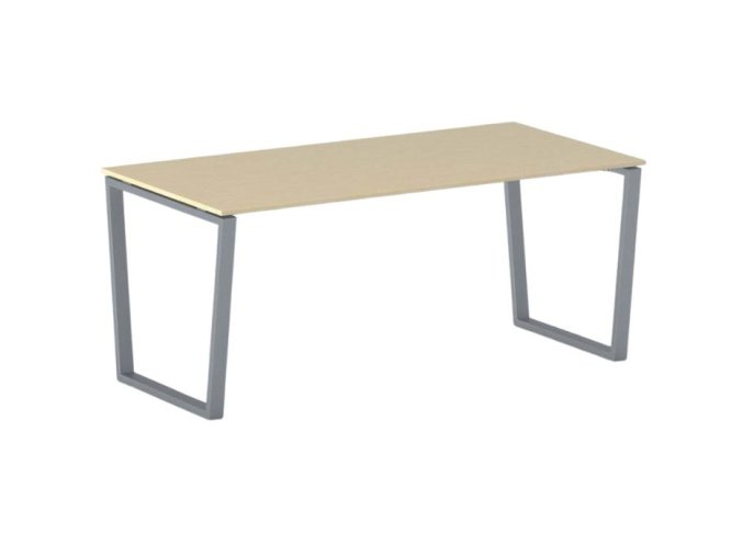Kancelářský stůl PRIMO IMPRESS, 180x90 cm, šedostříbrná podnož, bříza