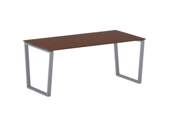Kancelářský stůl PRIMO IMPRESS, šedostříbrná podnož, 1800 x 900 mm, třešeň