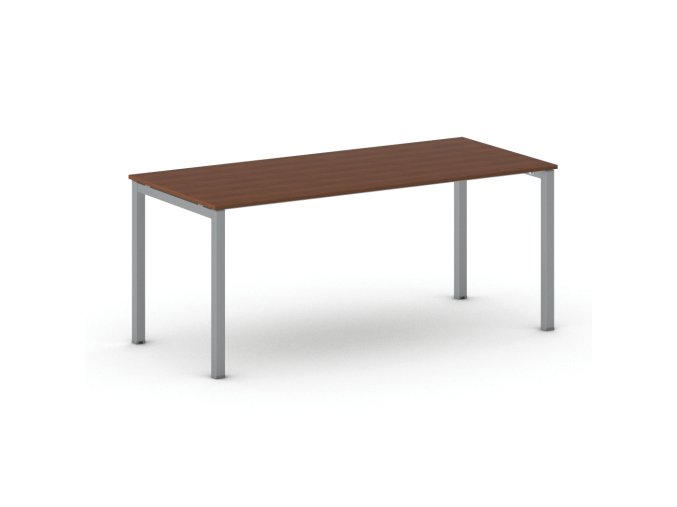 Jednací kancelářský stůl PRIMO SQUARE, 180x80 cm, šedostříbrná podnož, třešeň