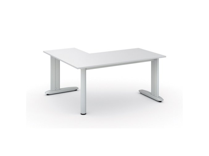 Rohový kancelářský stůl PRIMO FLEXIBLE, 160x140 cm, bílá