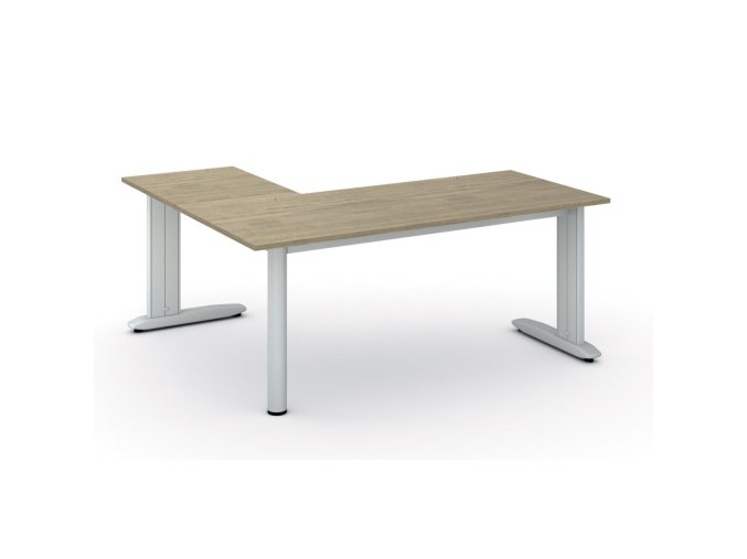 Rohový kancelářský stůl PRIMO FLEXIBLE, 180x160 cm, dub přírodní