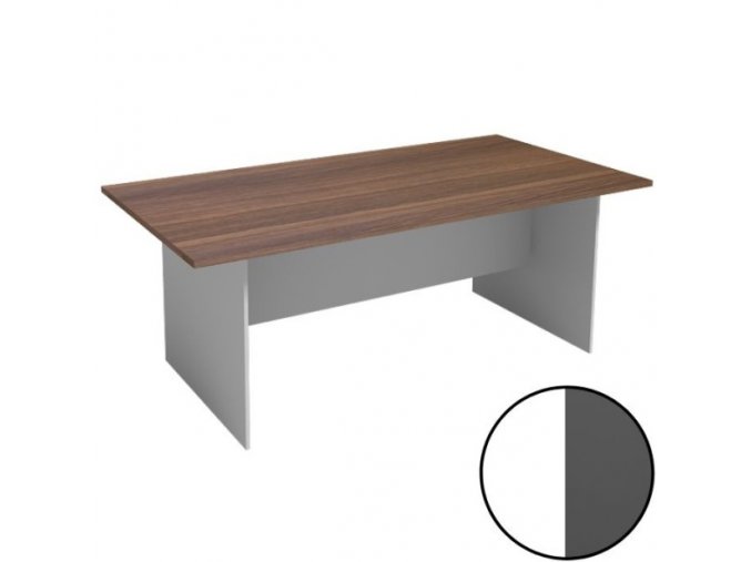 Jednací stůl PRIMO FLEXI, 2000 x 1000 mm, hranatý, bílá/grafitová