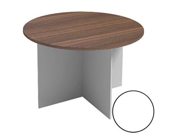 Jednací stůl s kulatou deskou PRIMO FLEXI, průměr 1200 mm, bílá