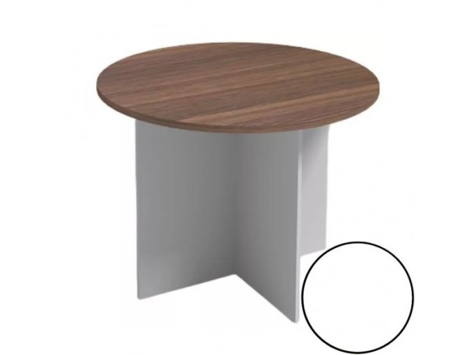 Jednací stůl s kulatou deskou PRIMO FLEXI, průměr 1000 mm, bílá