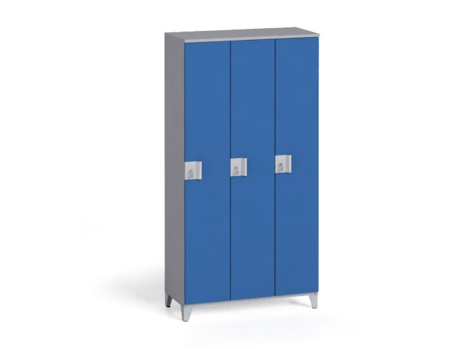 satni skrinka 3 oddily 1750 x 900 x 400 mm demont otocny zamek seda modra 18480
