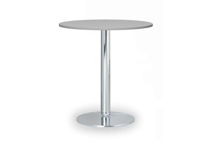 Konferenční stolek FILIP II, průměr 80 cm, chromovaná podnož, šedá