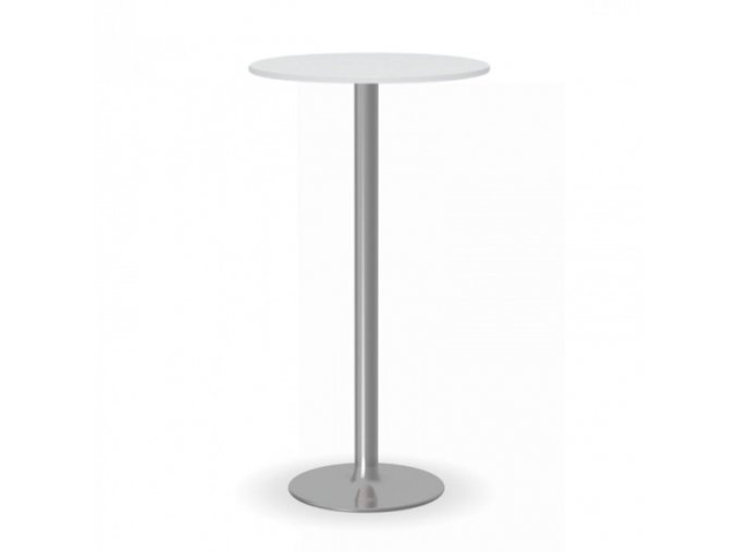 Koktejlový stůl OLYMPO II, průměr 600 mm, chromovaná podnož, deska bílá