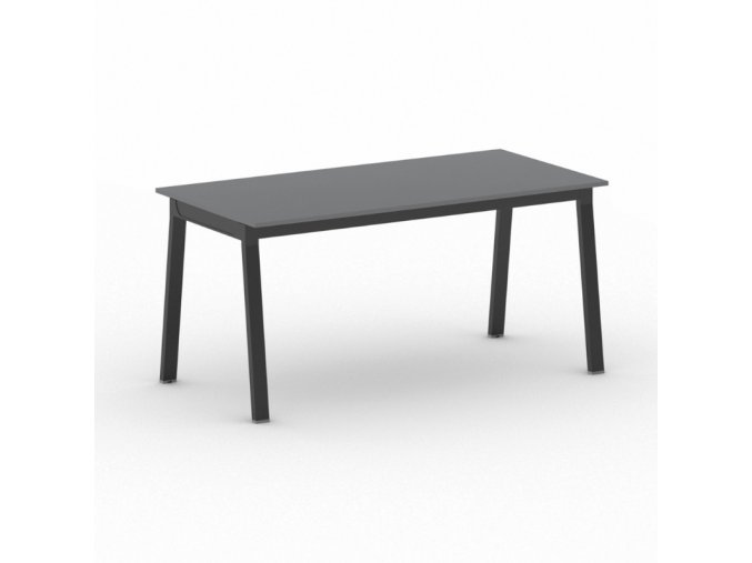 Jednací kancelářský stůl PRIMO BASIC, 160x80 cm, černá podnož, grafit