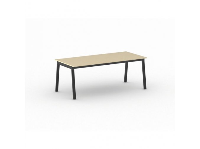 Kancelářský pracovní stůl PRIMO BASIC, černá podnož, 2000 x 900 mm, bříza