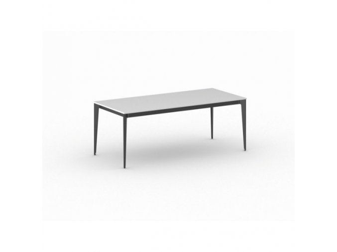 Kancelářský stůl PRIMO ACTION, černá podnož, 2000 x 900 mm, bílá