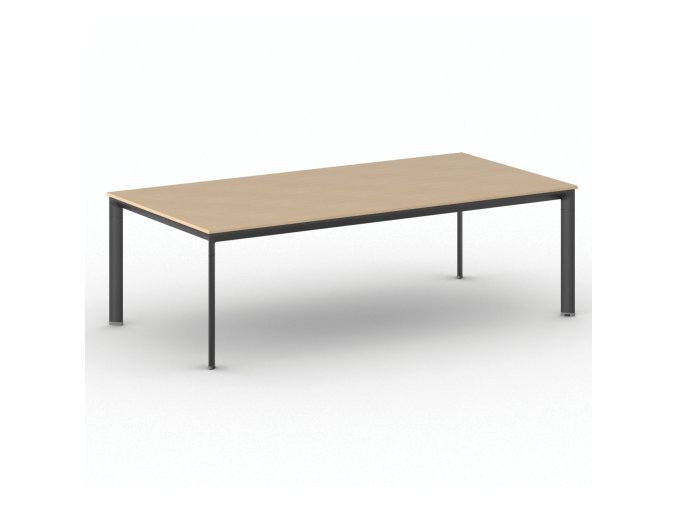 Jednací kancelářský stůl PRIMO INVITATION, 240x120 cm, černá podnož, buk