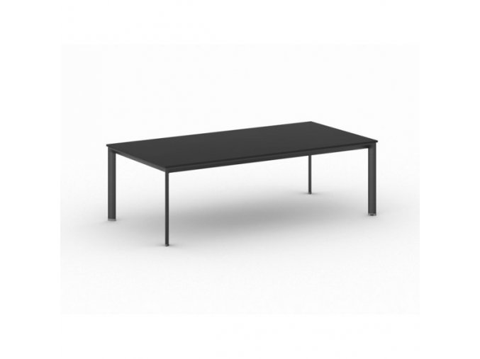 Kancelářský stůl PRIMO INVITATION, černá podnož, 2400 x 1200 mm, grafitová