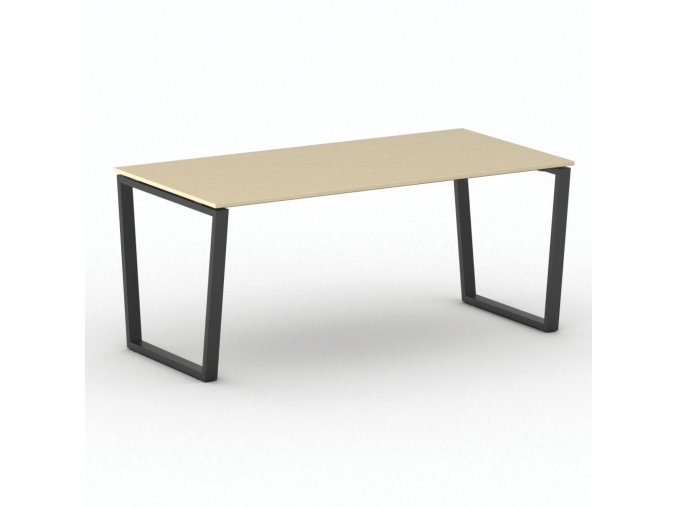 Kancelářský stůl PRIMO IMPRESS, 180x90 cm, černá podnož, bříza