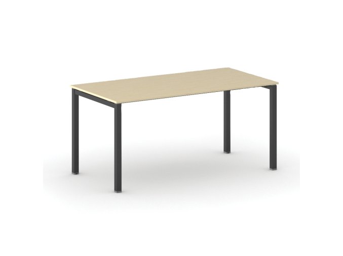 Jednací kancelářský stůl PRIMO SQUARE, 160x80 cm, černá podnož, bříza