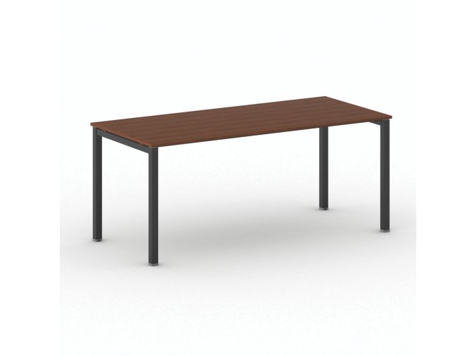 Jednací kancelářský stůl PRIMO SQUARE, 180x80 cm, černá podnož, třešeň