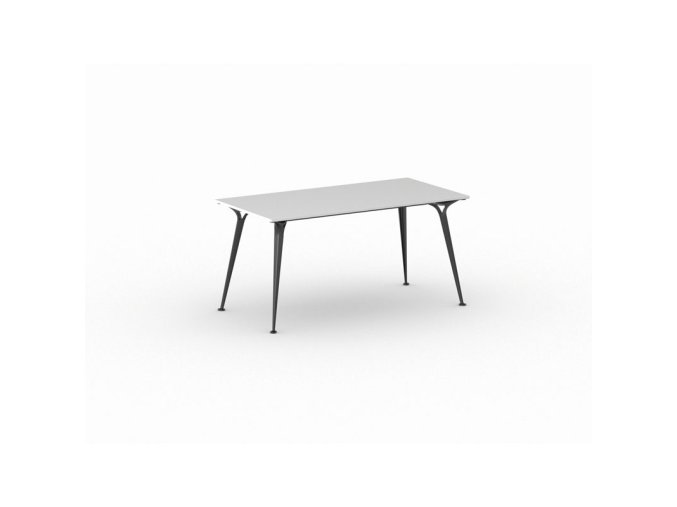 Kancelářský stůl PRIMO ALFA, černá podnož, 1600 x 800 mm, bílá