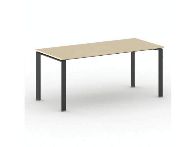 Jednací kancelářský stůl PRIMO INFINITY, 180x90 cm, černá podnož, bříza
