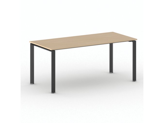 Jednací kancelářský stůl PRIMO INFINITY, 180x90 cm, černá podnož, buk