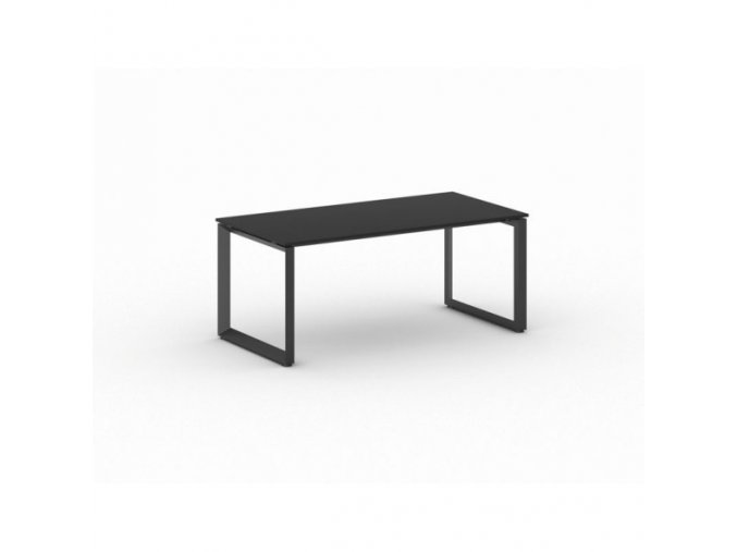 Kancelářský stůl PRIMO INSPIRE, černá podnož, 1800 x 900 mm, grafitová