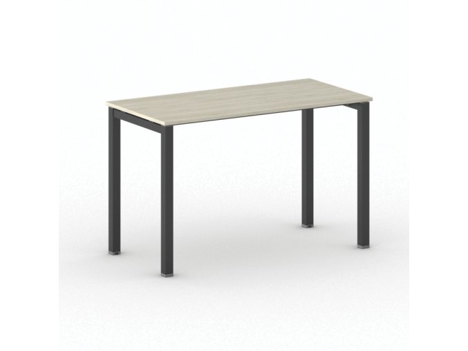Kancelářský stůl PRIMO SQUARE, 120x60 cm, černá podnož, dub přírodní