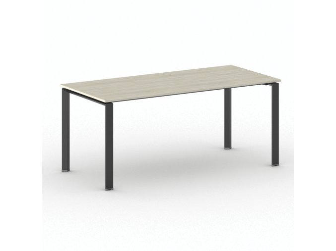 Jednací kancelářský stůl PRIMO INFINITY, 180x90 cm, černá podnož, dub přírodní