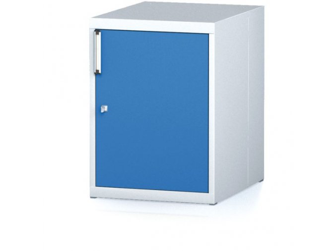 Závěsná dílenská skříňka na nářadí k pracovním stolům MECHANIC, 480 x 600 x 662 mm, modré dveře