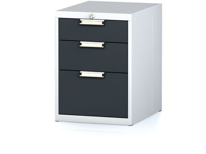 dilensky zasuvkovy box na naradi mechanic 3 zasuvky 480 x 600 x 662 mm antracitove dvere 55028