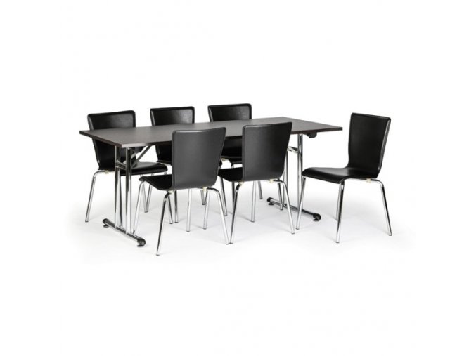 Skládací konferenční stůl FOLD, 1800x800 mm, wenge + 6x židle CAPRIO