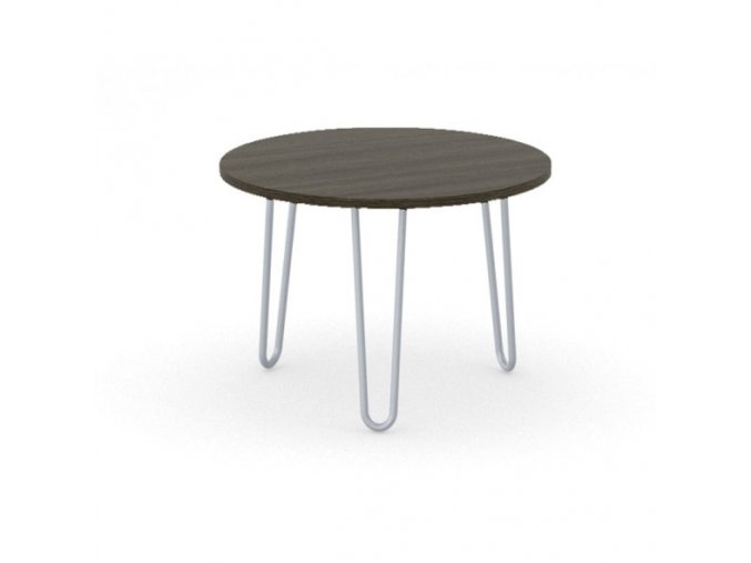 Kulatý konferenční stůl SPIDER, průměr 600 mm, šedo-stříbrná podnož, deska wenge