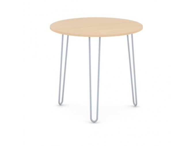 Kulatý jídelní stůl SPIDER, průměr 800 mm, šedo-stříbrná podnož, deska buk
