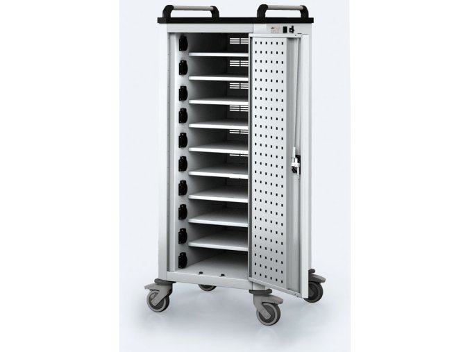 pojizdny nabijeci vozik pro notebooky a tablety 10 prihradek seda seda 17584