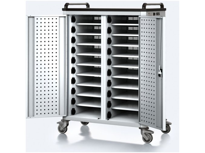 pojizdny nabijeci vozik pro notebooky a tablety 20 prihradek seda seda 17597