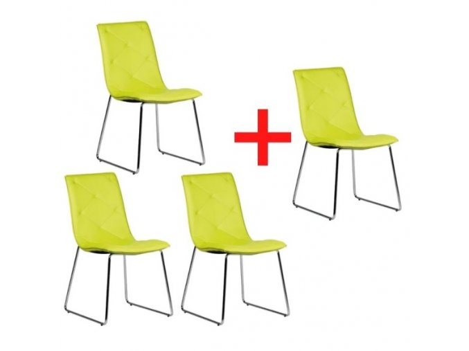 Konferenční židle ARID, 3 + 1 ZDARMA, zelená