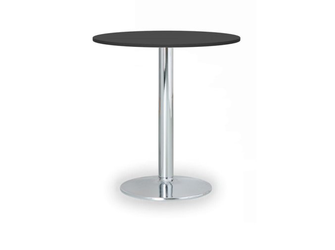 Konferenční stolek FILIP II, průměr 80 cm, chromovaná podnož, grafit