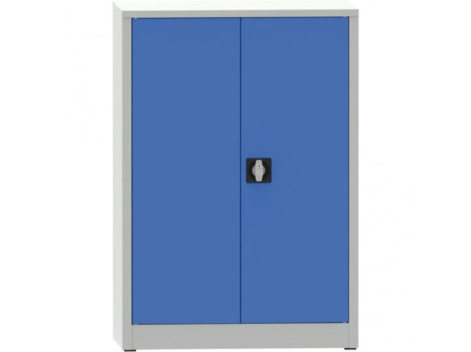 Dílenská policová skříň na nářadí KOVONA JUMBO, 2 police, svařovaná, 800 x 500 x 1150 mm, šedá / modrá