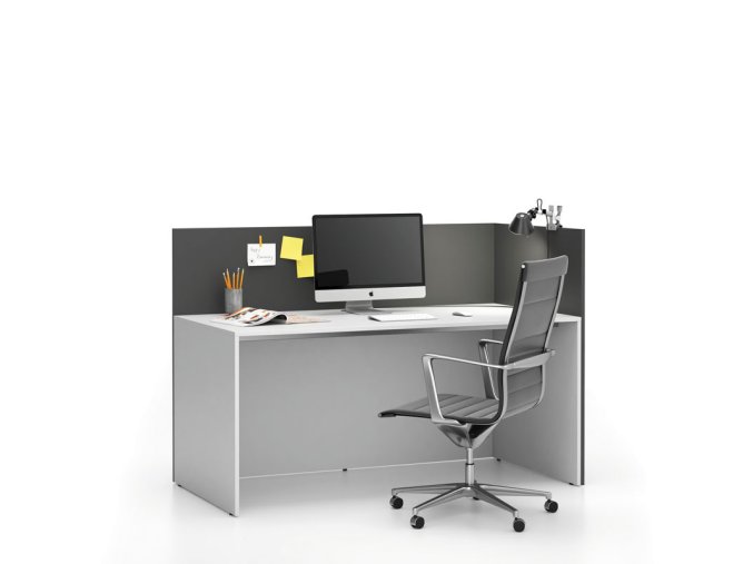 kancelarska sestava single s paravanem segment prava bila grafitova 24048