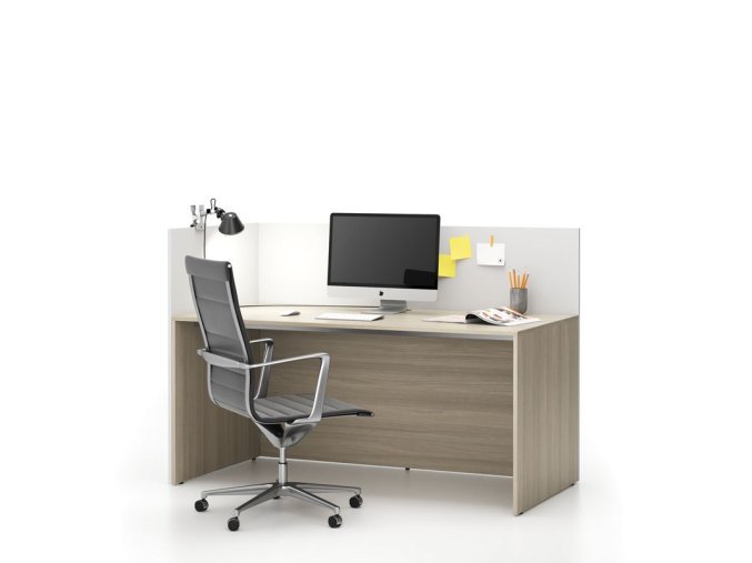 kancelarska sestava single s paravanem segment leva dub prirodni bila 25010