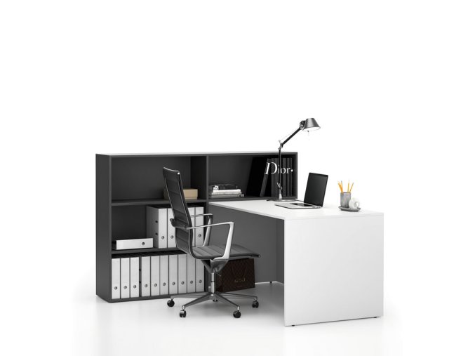 kancelarska sestava single segment 3 police leva bila grafitova 23894