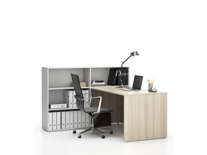 kancelarska sestava single segment 3 police leva dub prirodni bila 23889