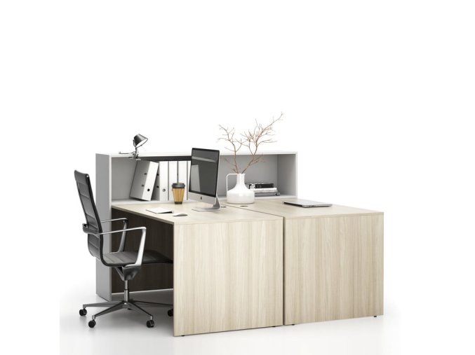 kancelarska sestava double segment dub prirodni bila 23880