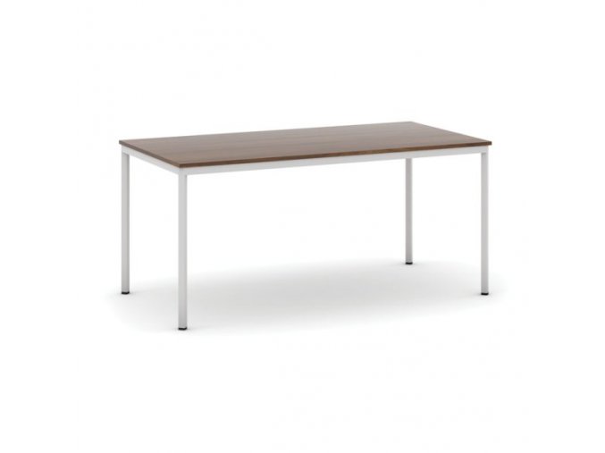 Jídelní stůl TRIVIA, světle šedá konstrukce, 1600 x 800 mm, ořech