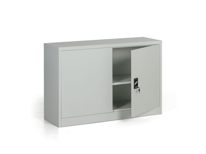 kovova spisova skrin demontovana 1 police 1200 x 800 x 400 mm seda 27011