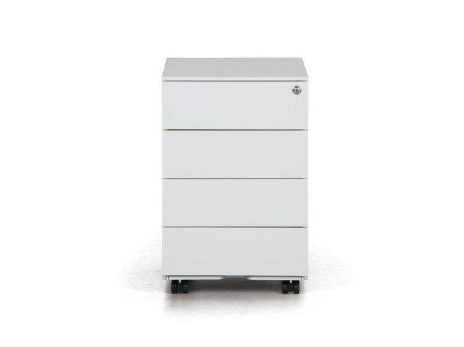 Kovový mobilní kontejner METAL, 4 zásuvky, šedý