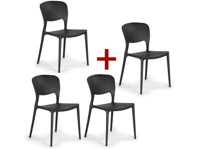 plastova jidelni zidle easy ii 3 1 zdarma cerna 111665