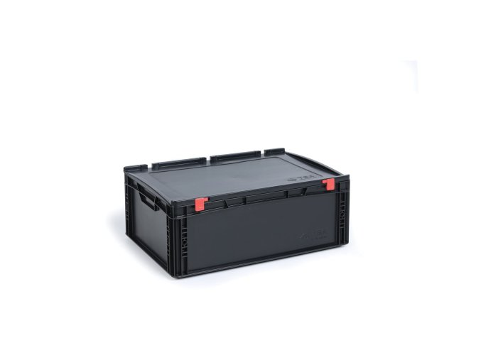 ESD Euro přepravka s víkem 600 x 400 x 235 mm